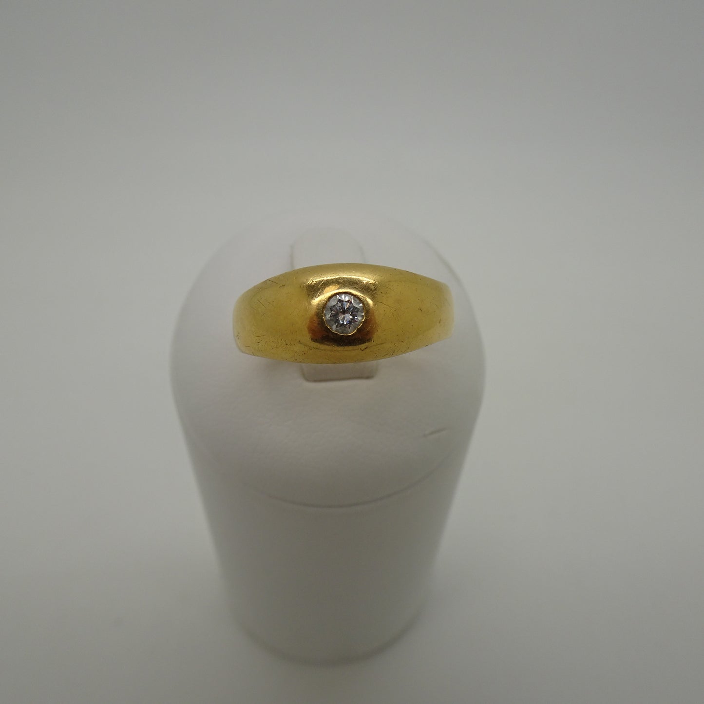 Bague Jonc Or Jaune 18K avec Diamant 0.05ct