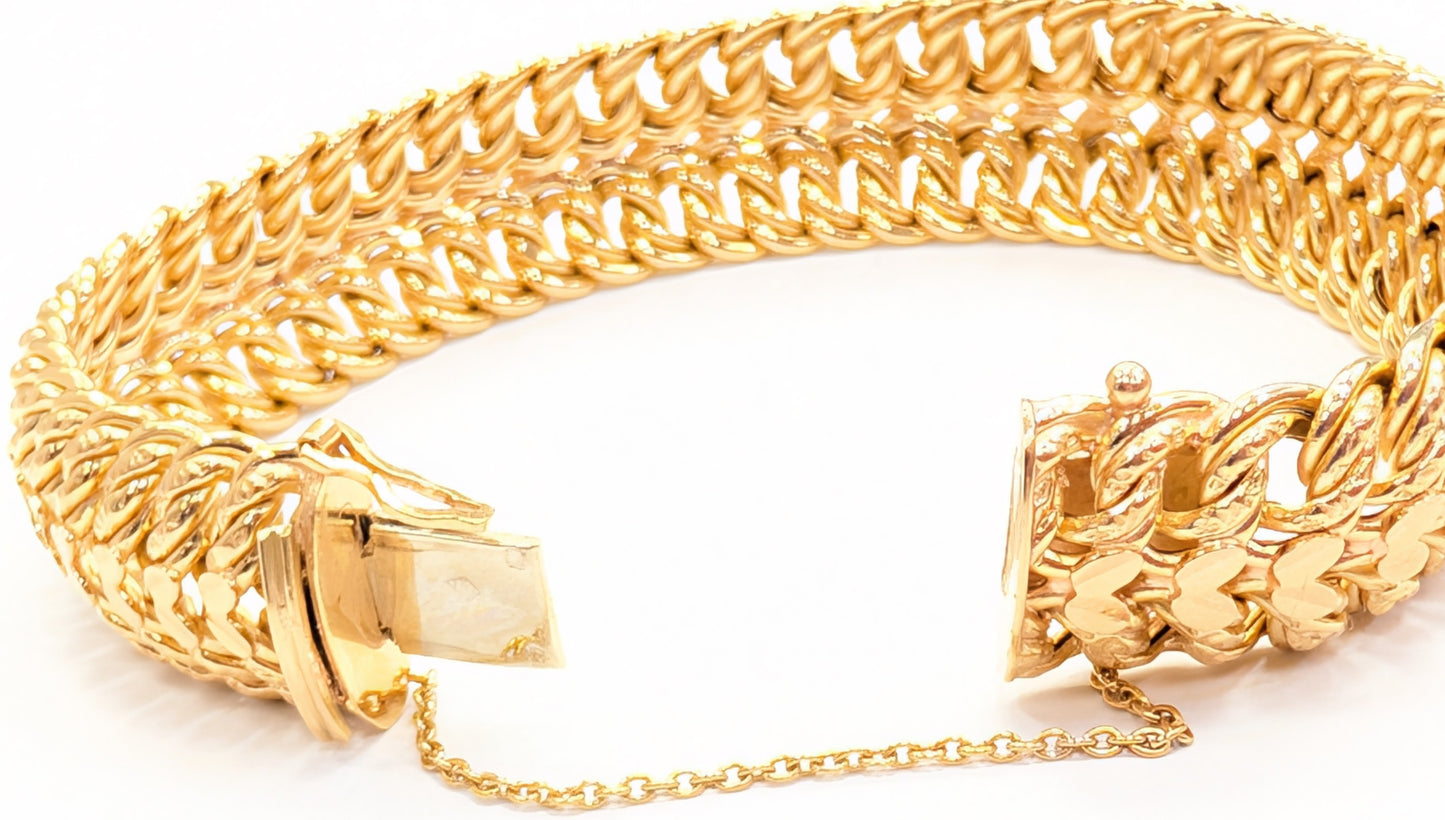 Bracelet Maillon Or Jaune 18K Maille Américaine 24.54 Grs