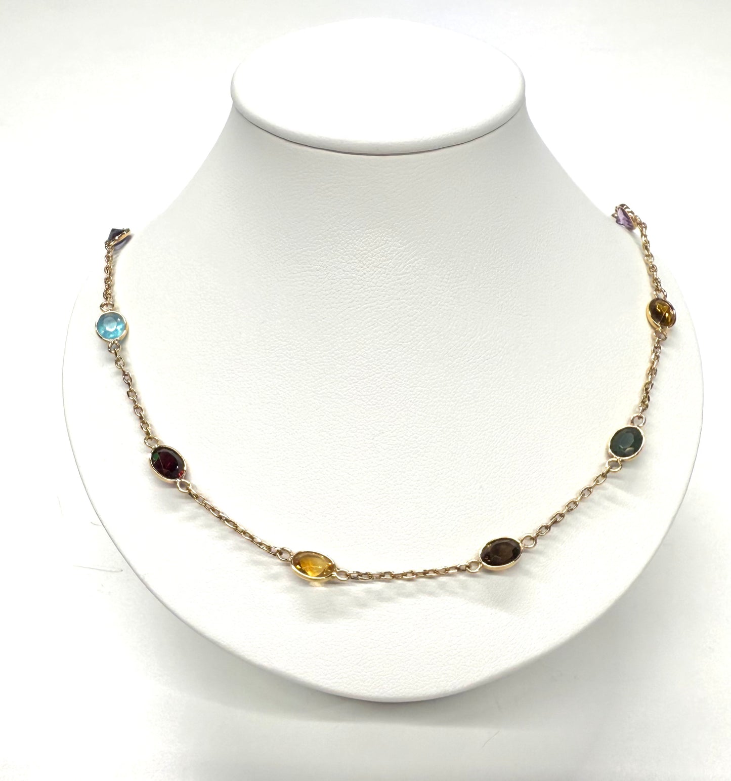 Collier Ras du Cou Or 18k avec Pierres Semi-Précieuses