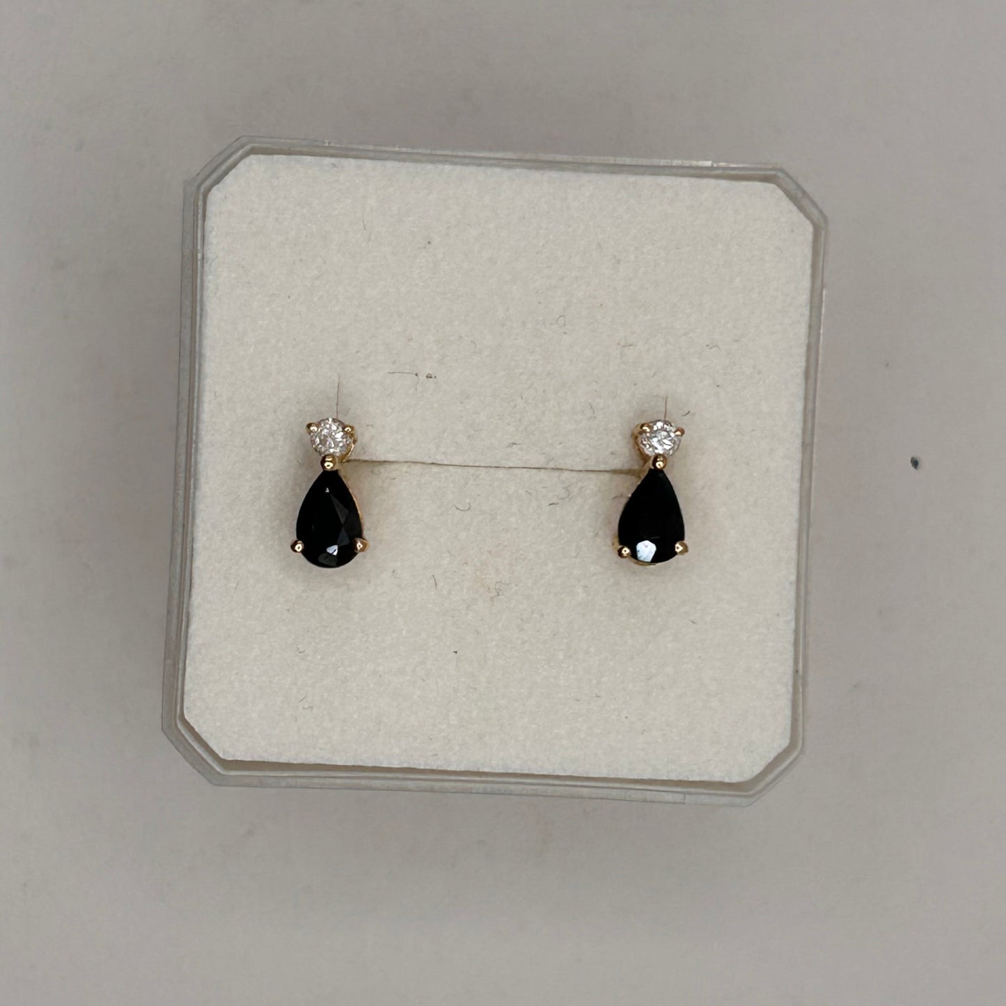 Boucles d'oreilles en Or 18k avec saphirs et oxydes