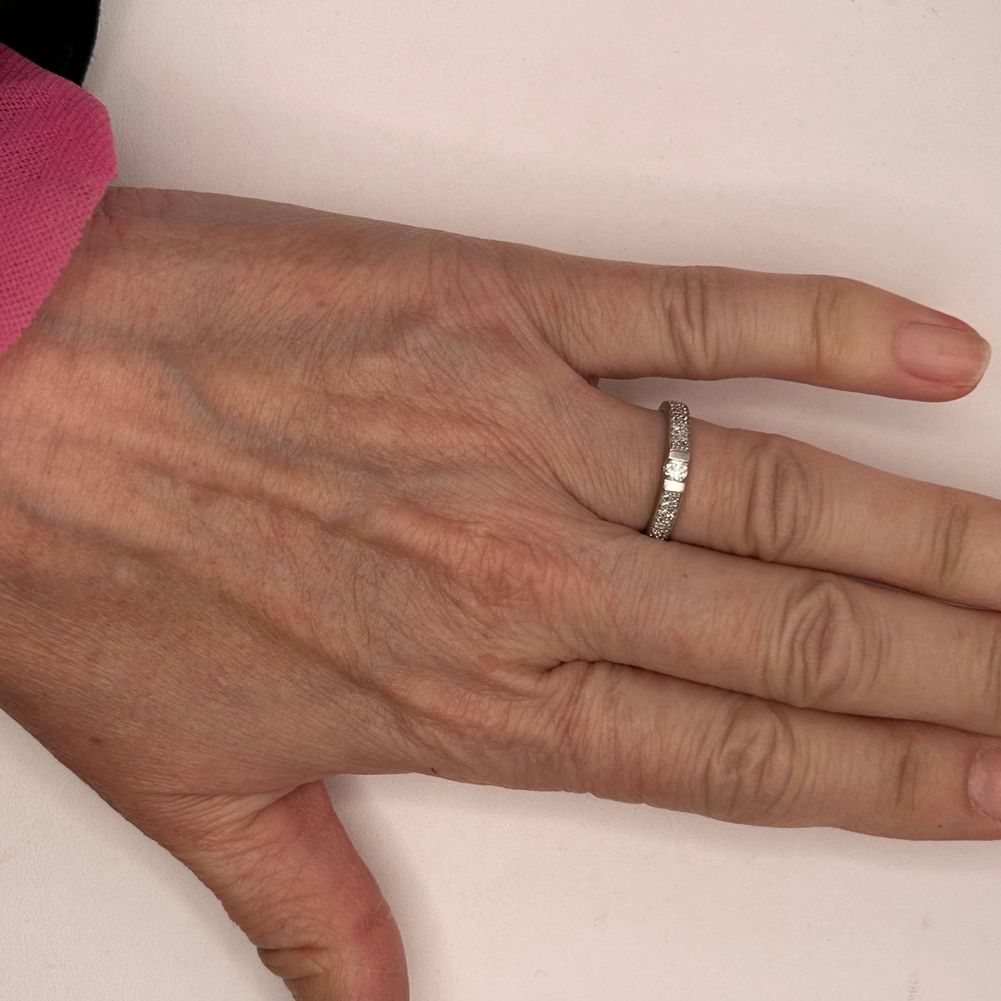 Bague Alliance Diamantée en Or Blanc 18K