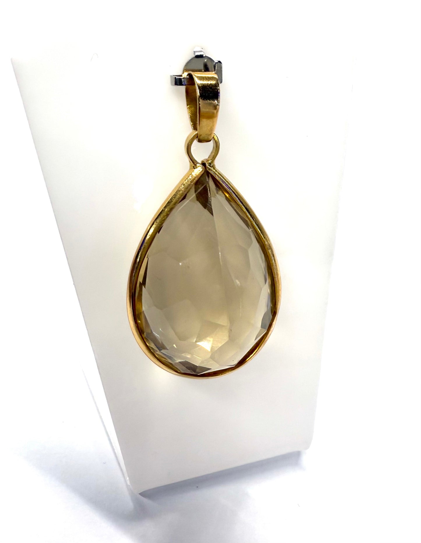 Pendentif Citrine en Or Jaune 18k