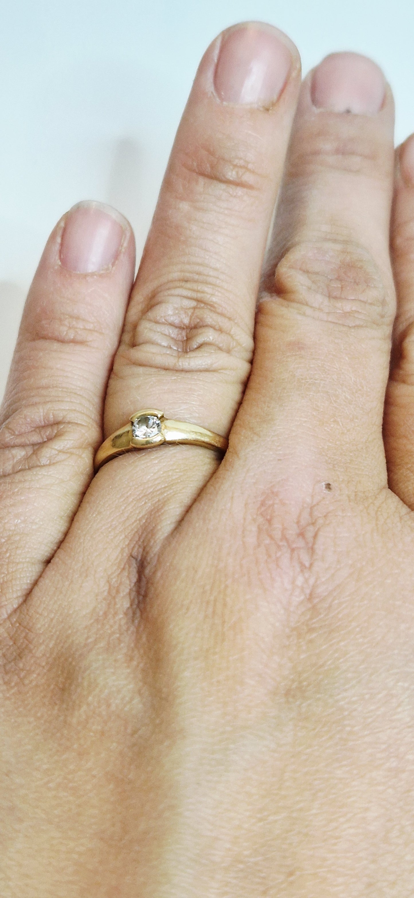 Solitaire en or jaune 18K Taille-53