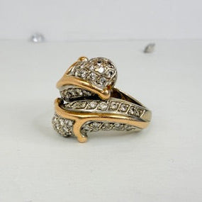 Bague en Or Rose 18K Sertie de Diamants