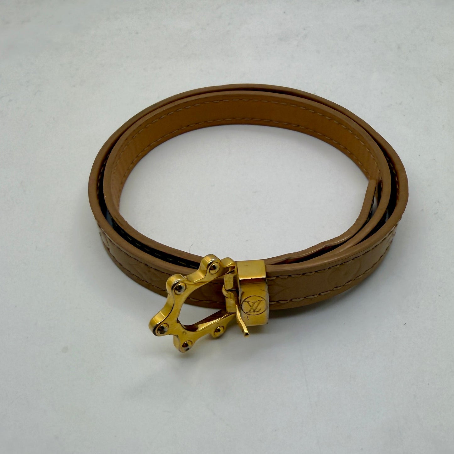 Bracelet Triple Tour Louis Vuitton Cuir Vernis Noir