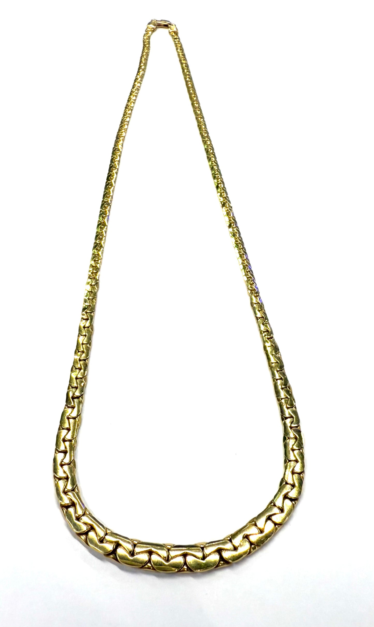 Collier Ras du Cou Or Jaune Maille Haricot 18k