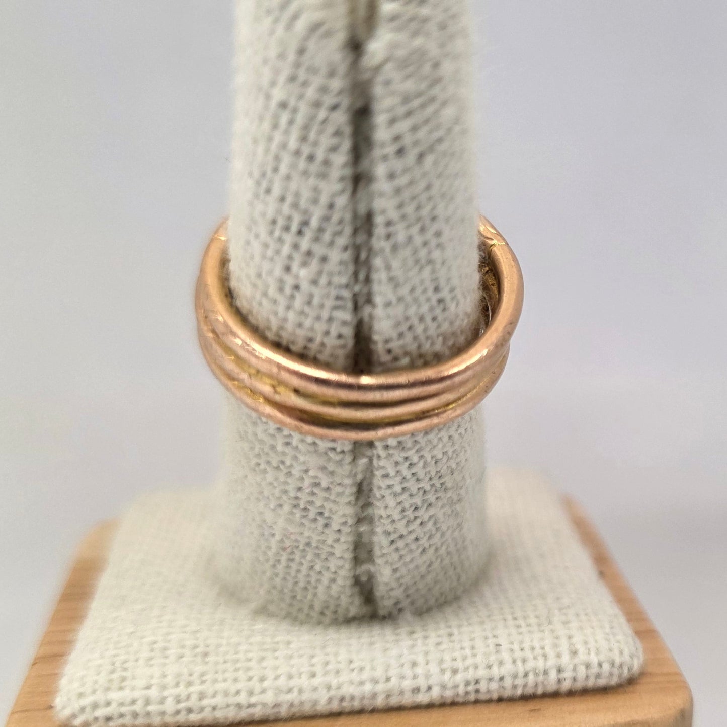 Bague triple jonc en or jaune rosé 18K Taille-53