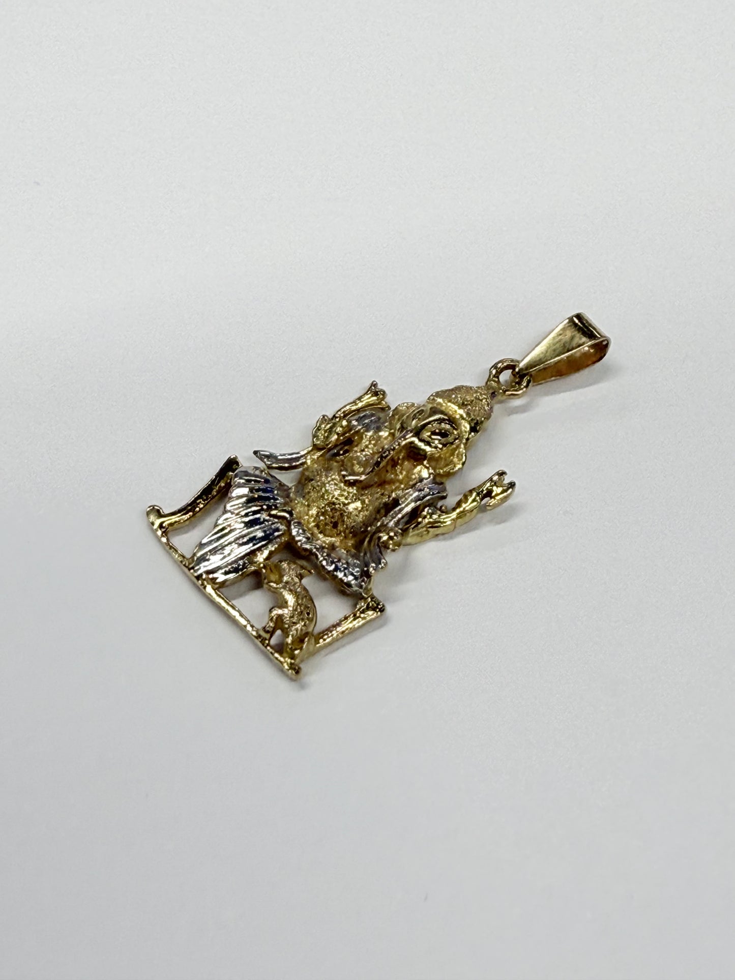 Pendentif Ganesh en Or jaune et blanc 18k