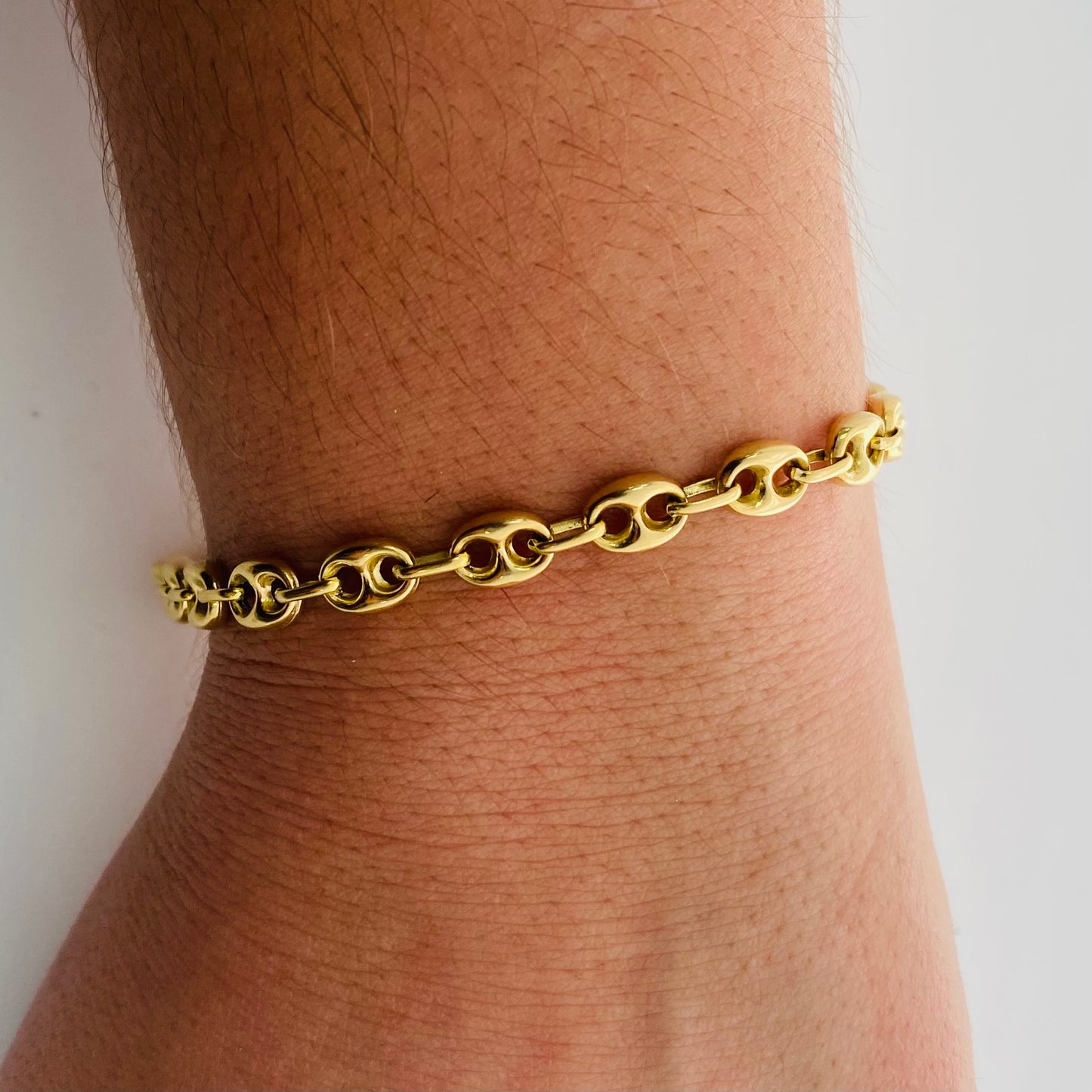 Bracelet Grain de Café en Or Jaune 18K