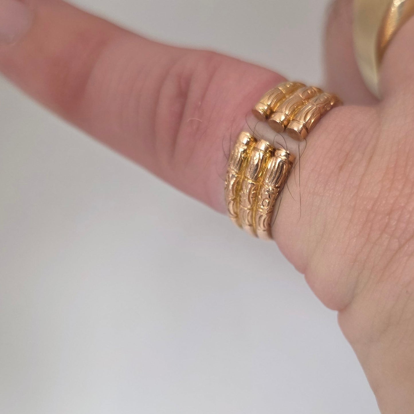 Bague triple jonc en or jaune rosé 18K Taille-53