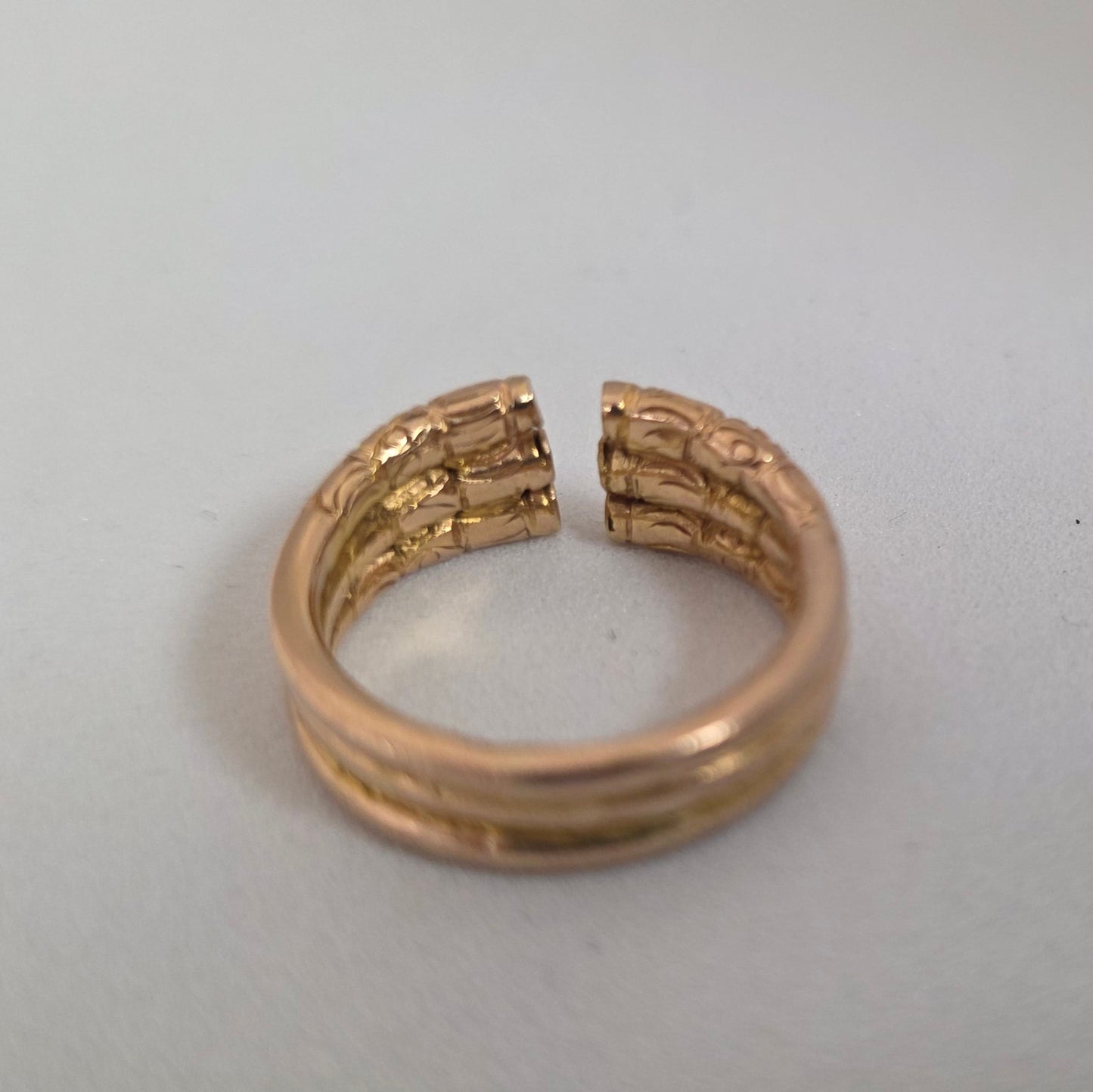 Bague triple jonc en or jaune rosé 18K Taille-53