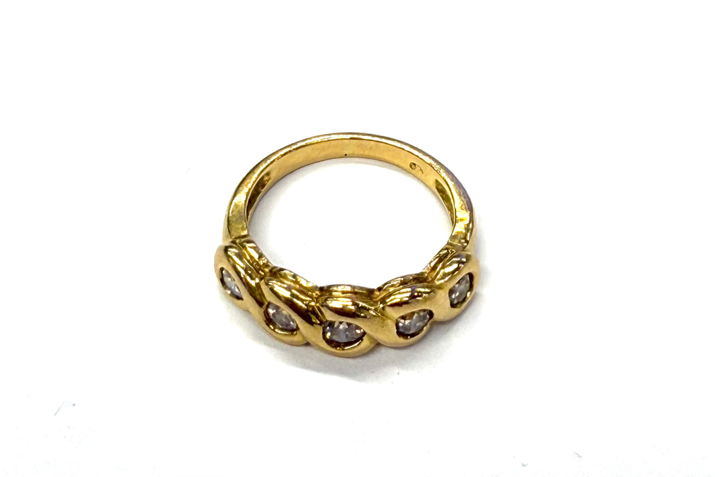 Bague demi-tour en Or jaune 18K et diamants