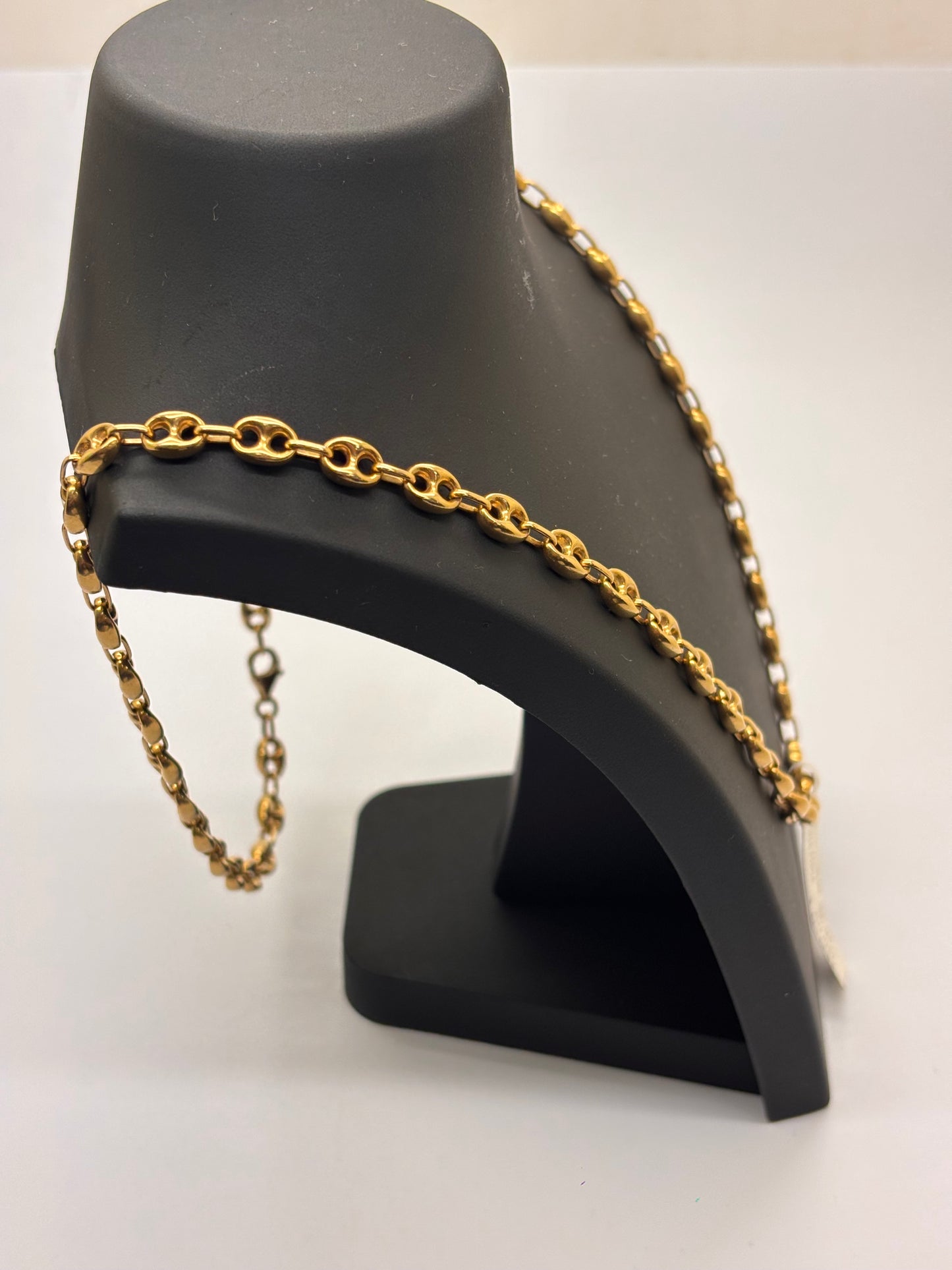 Collier Sautoir Grain de Café en Or Jaune 18K 28.60 Grs