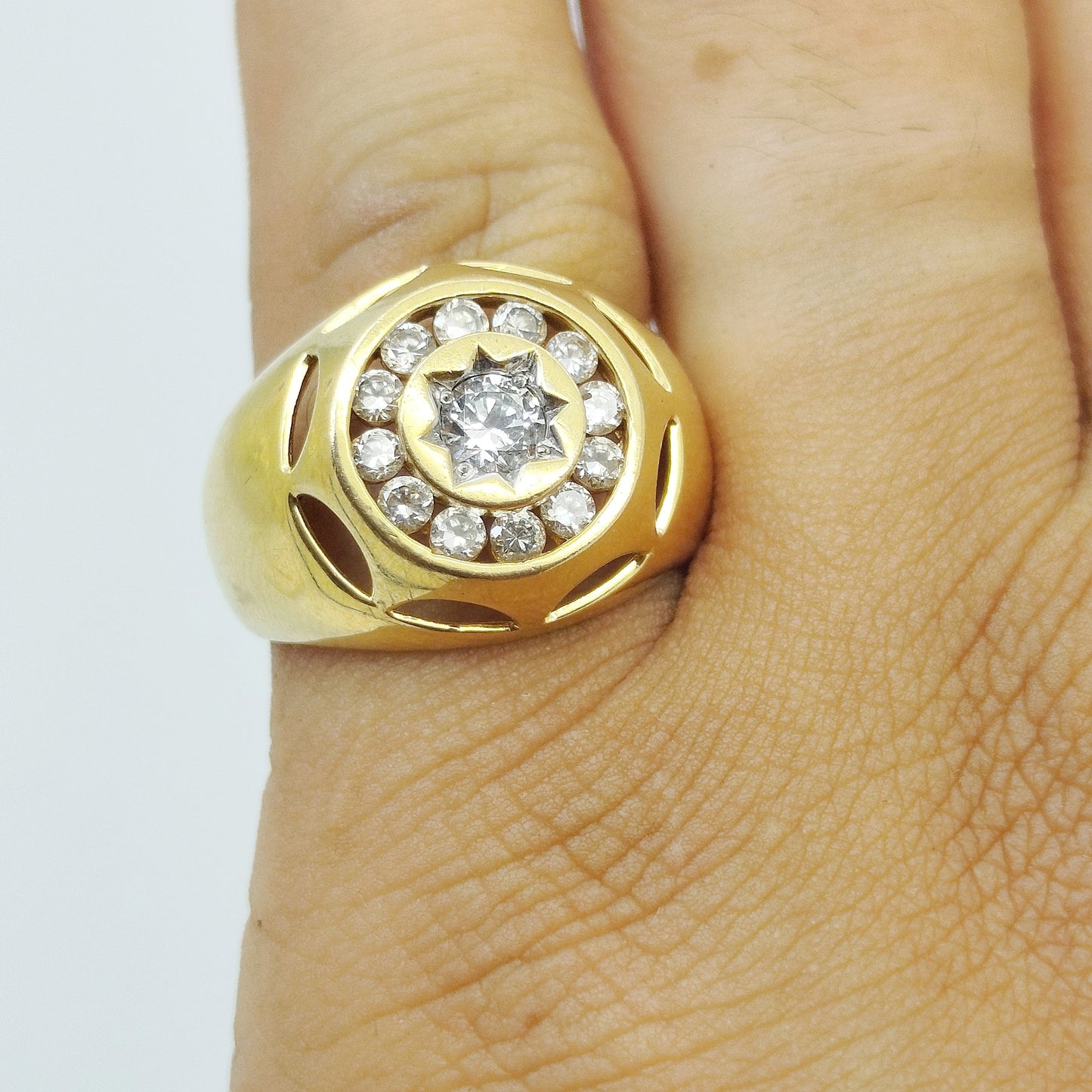 Chevalière en Or Jaune 18K Taille-59
