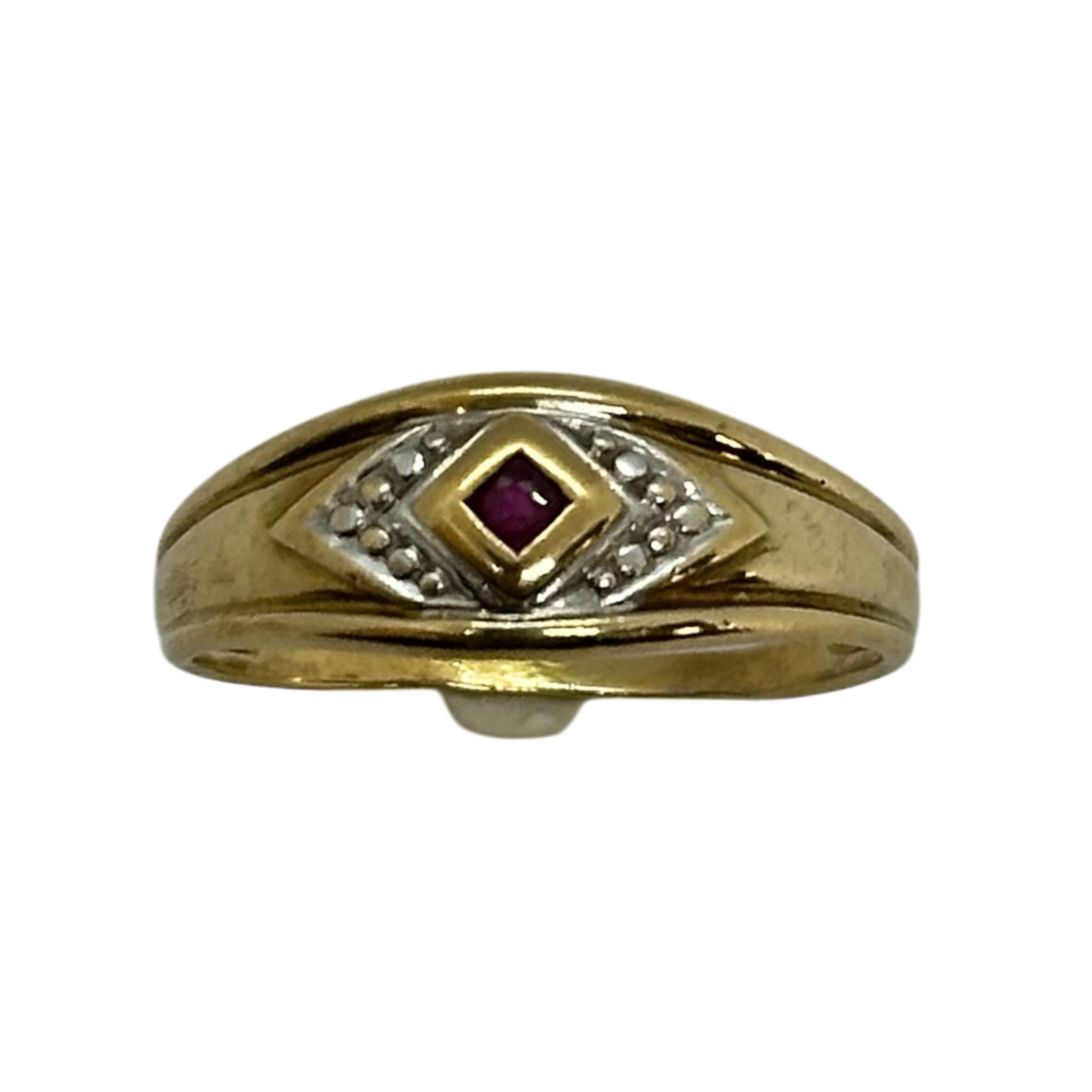 Bague 2 ors avec Pierre Rouge