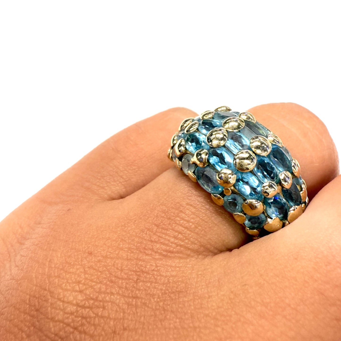 Bague en or jaune 18k avec topaze - T 53