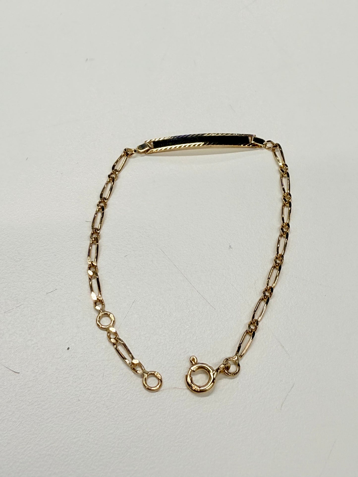 Bracelet Identité Enfant Or Jaune 18k - Gourmette Figaro