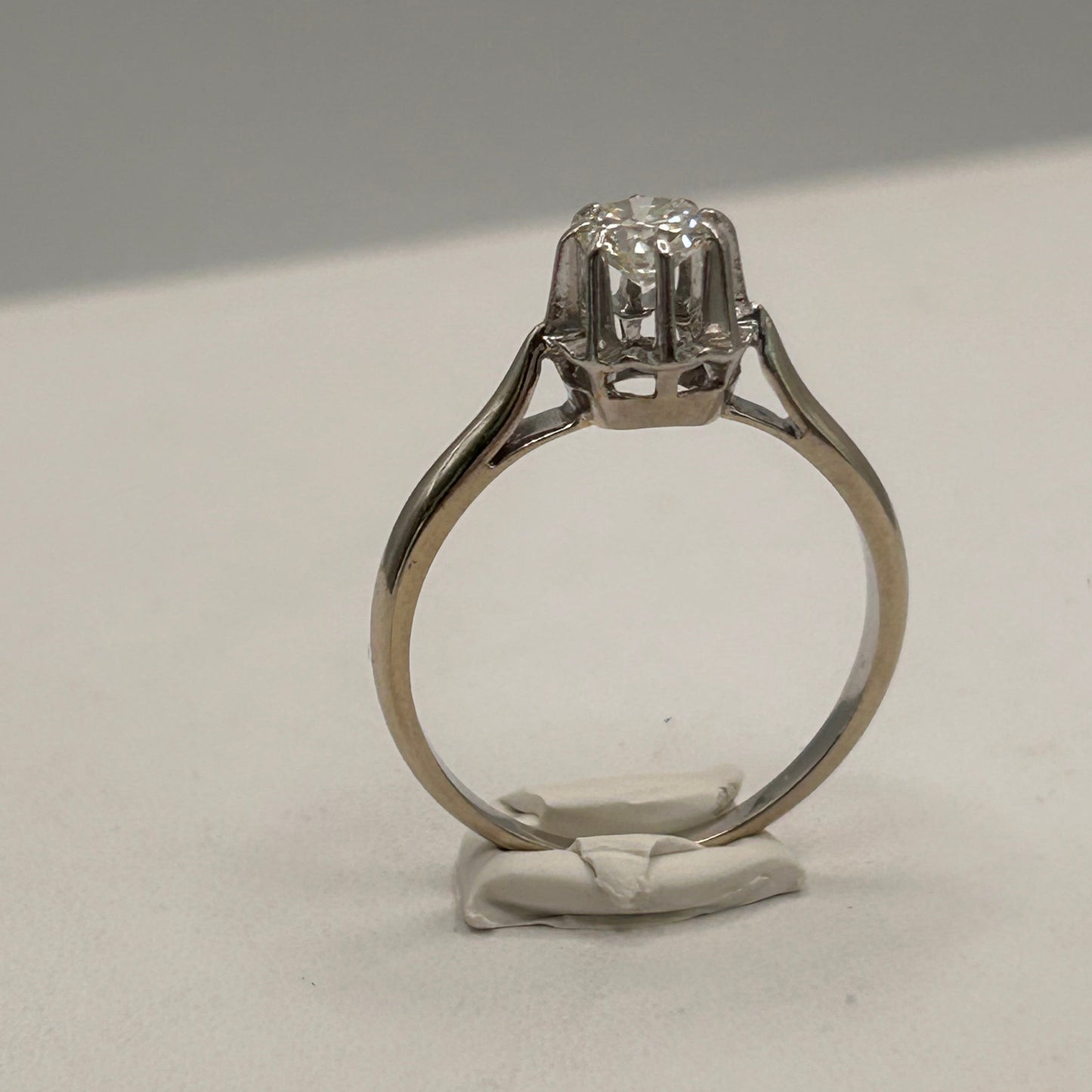 Bague Solitaire Or Blanc 18K Taille-61