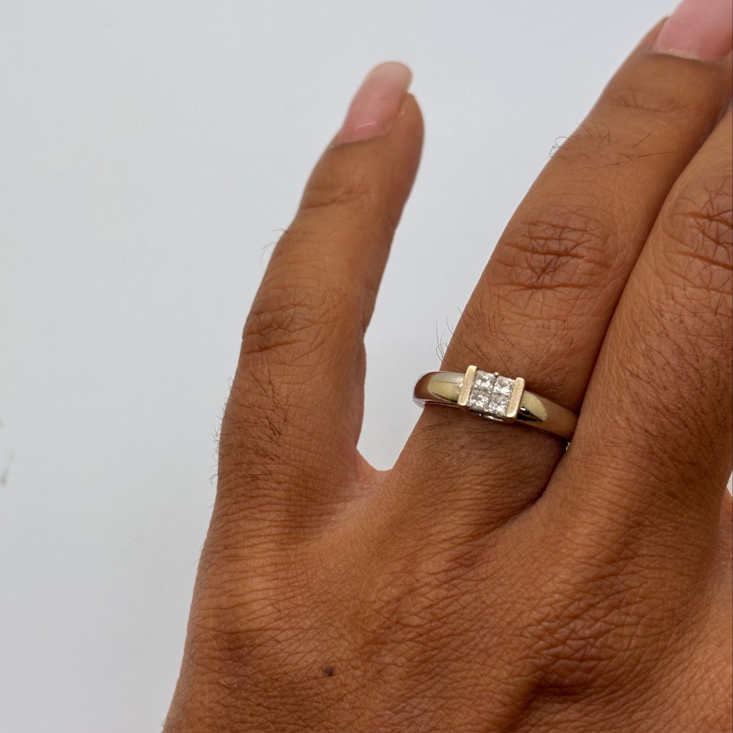 Solitaire en or blanc 18K Taille-50