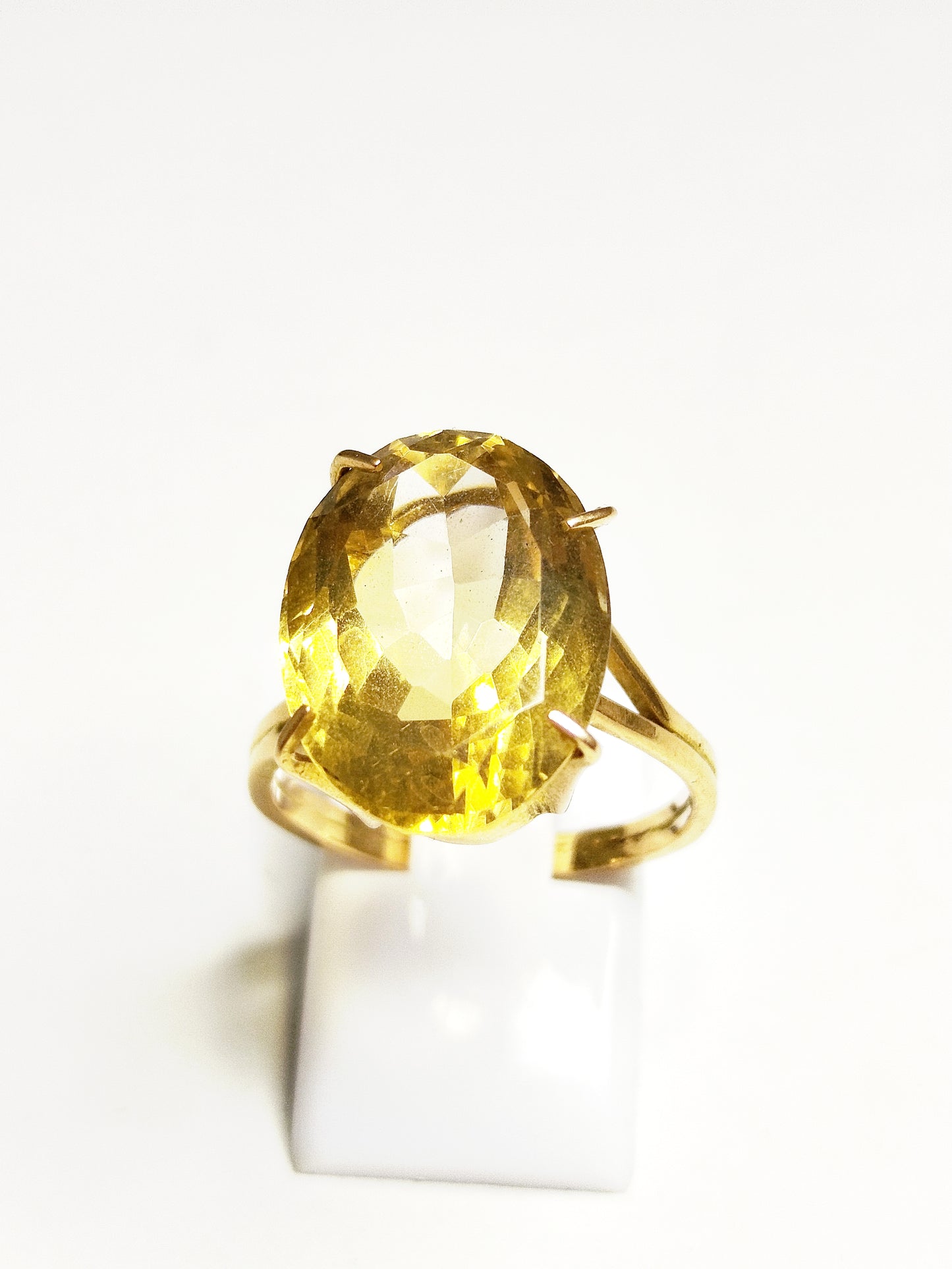 Bague Citrine en Or Jaune 18K Taille-59