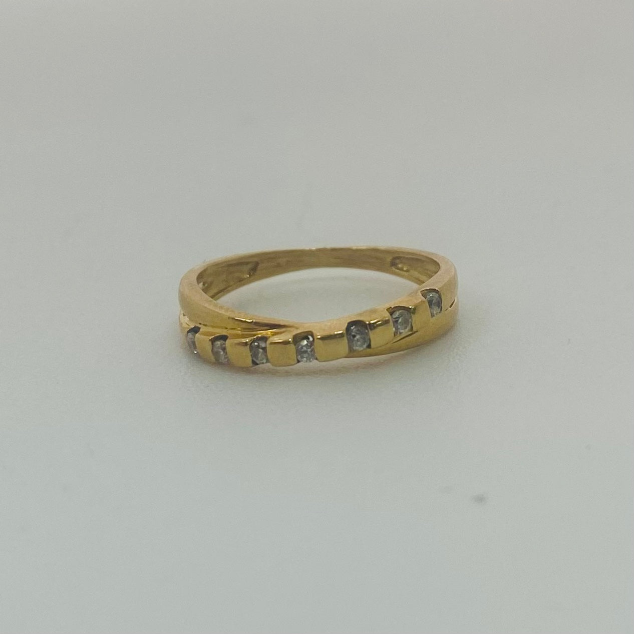 Bague Demi-Tour en Or Jaune 18K & Zirconiums