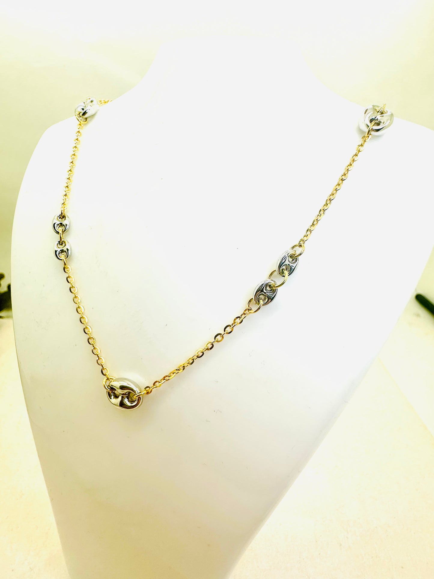 Collier Princesse en Or Jaune et Blanc 18 carats