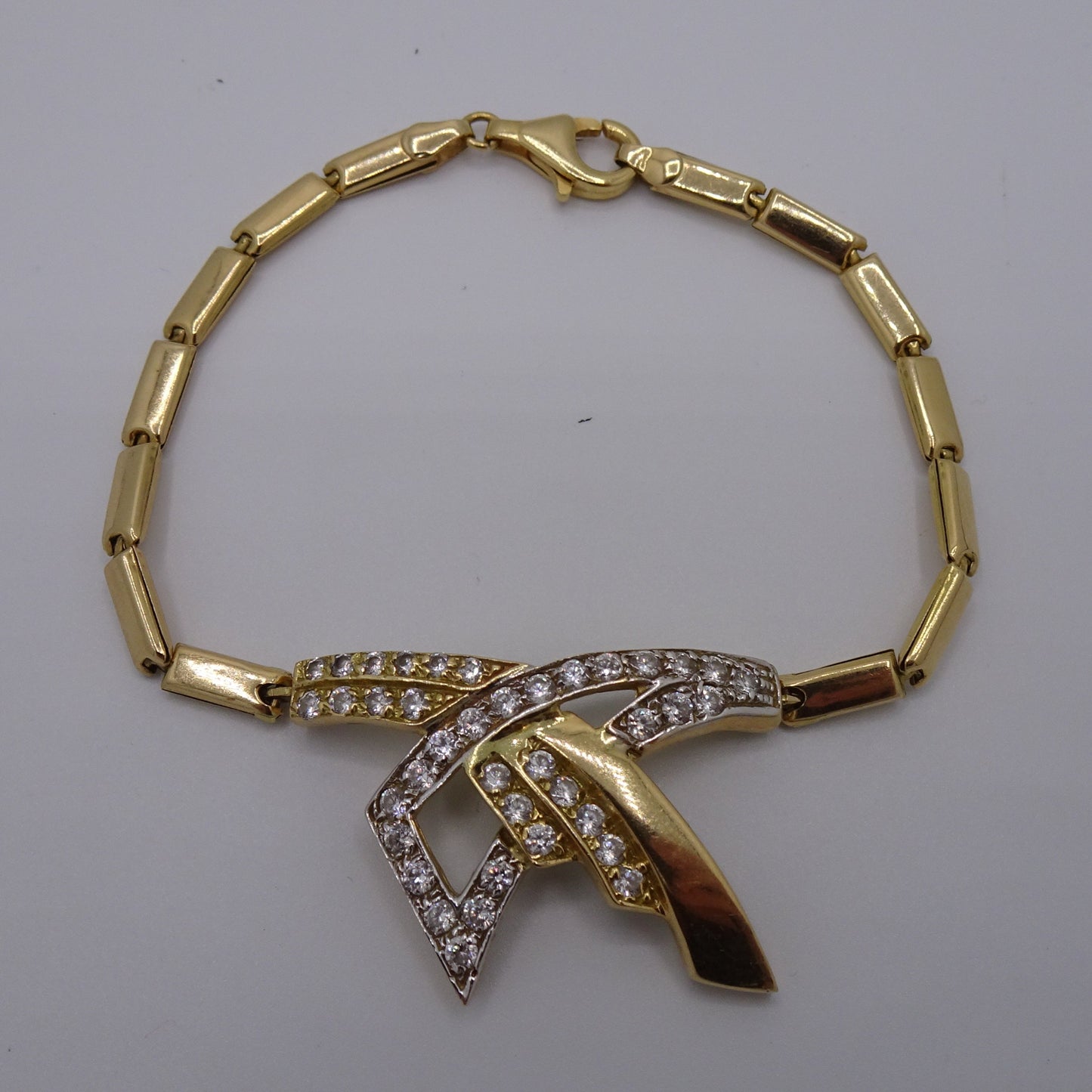 Bracelet Or Jaune Maille Rectangle 18K 8.52 Grs