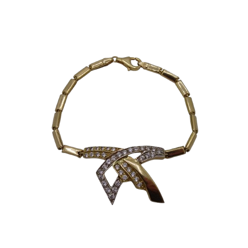 Bracelet Or Jaune Maille Rectangle 18K 8.52 Grs