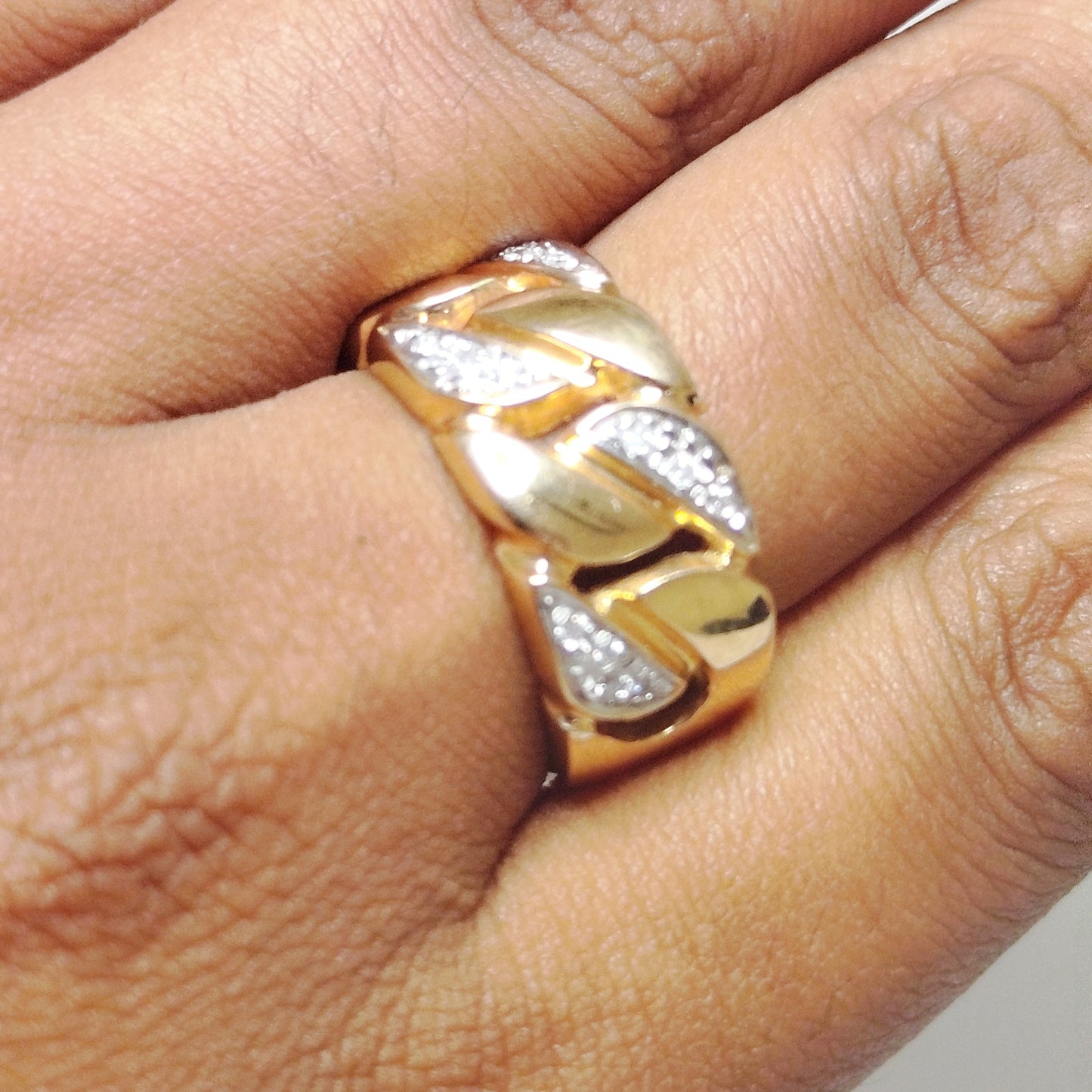 Bague Jonc Or Jaune 18K Certifié Diamants – 8.92 Grs