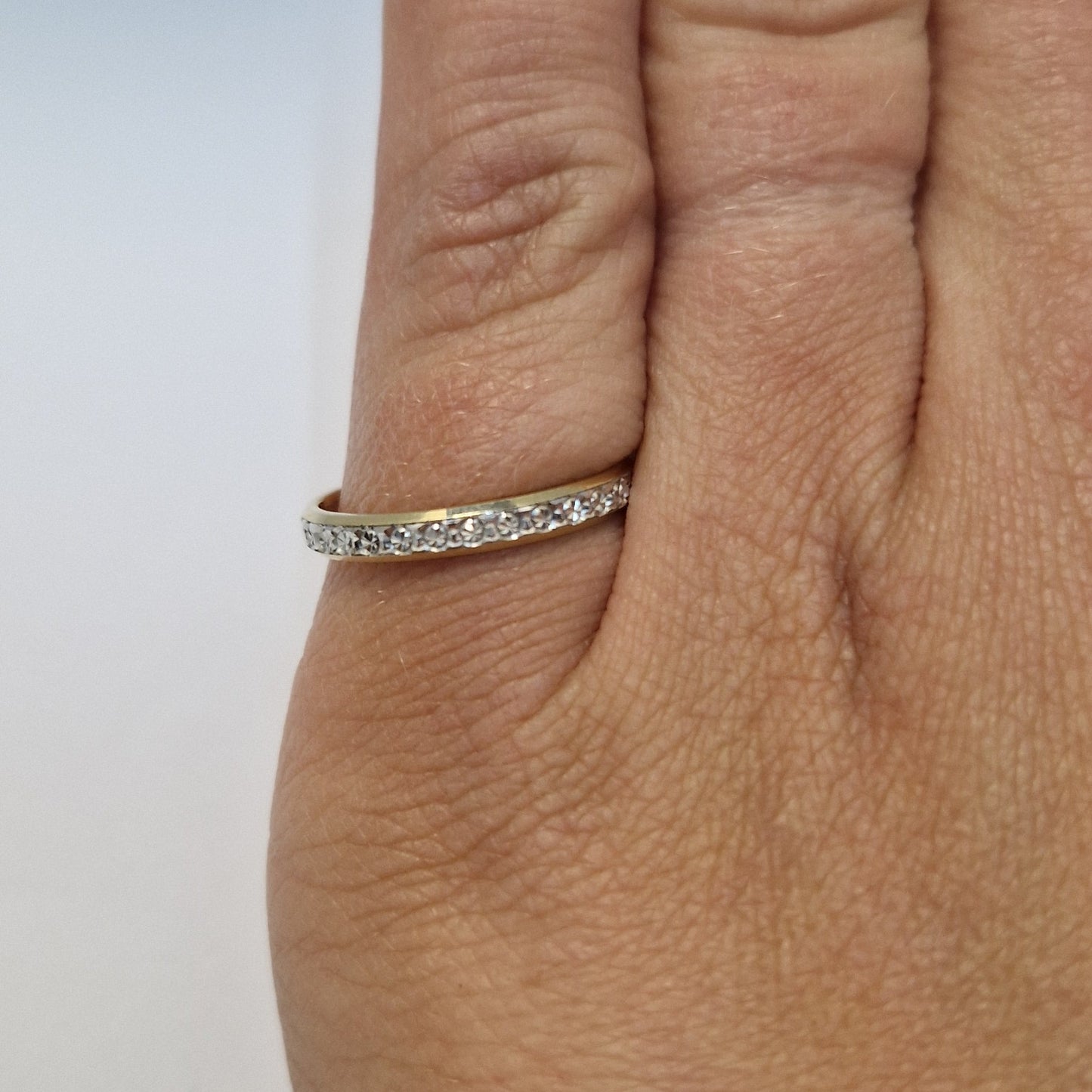 Bague Tour Complet Or Jaune 18K avec Diamants 2.07 Grs - Taille 51