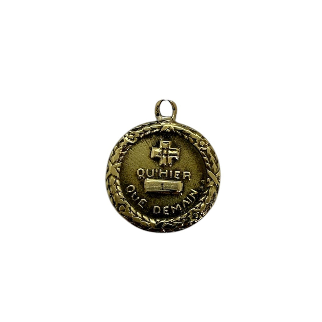Pendentif Médaille Or Jaune 18 Carats Augier + Qu'hier