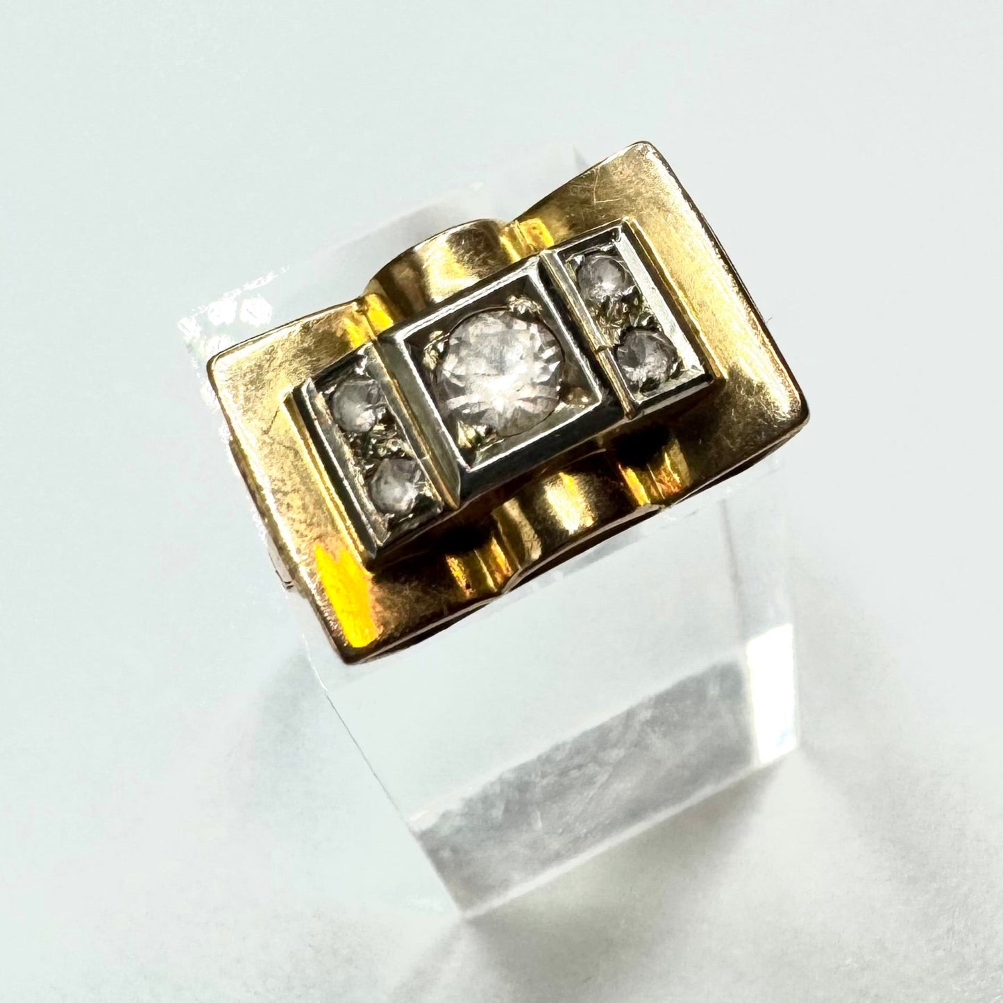 Bague Tank Or Jaune 18K 3.60 Grs - Taille 54