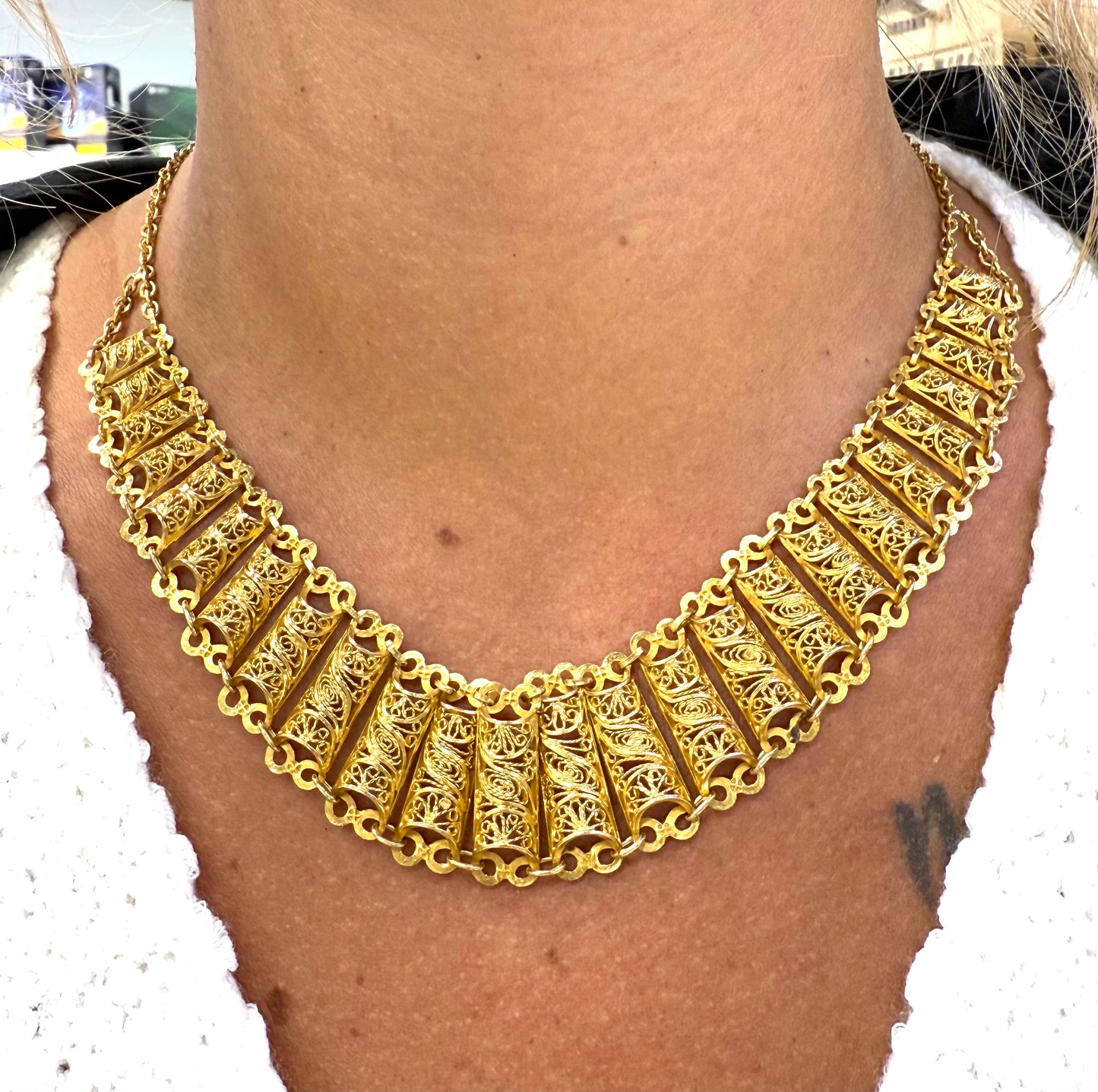 Collier Ras du Cou en Or Jaune 18k 42.78 Grs