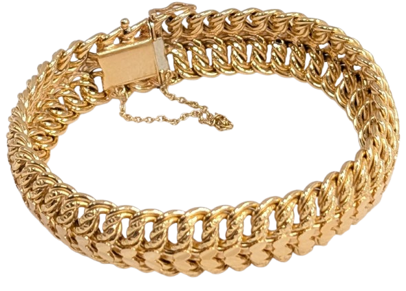 Bracelet Maillon Or Jaune 18K Maille Américaine 24.54 Grs