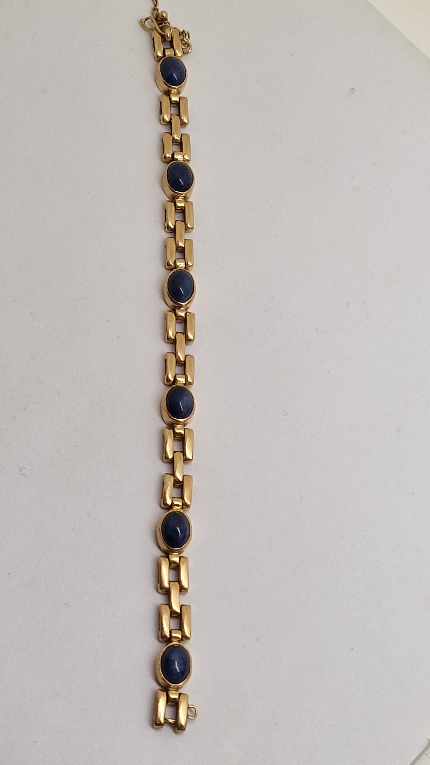 Bracelet Maillon Fantaisie en Or Jaune 18K avec Saphirs