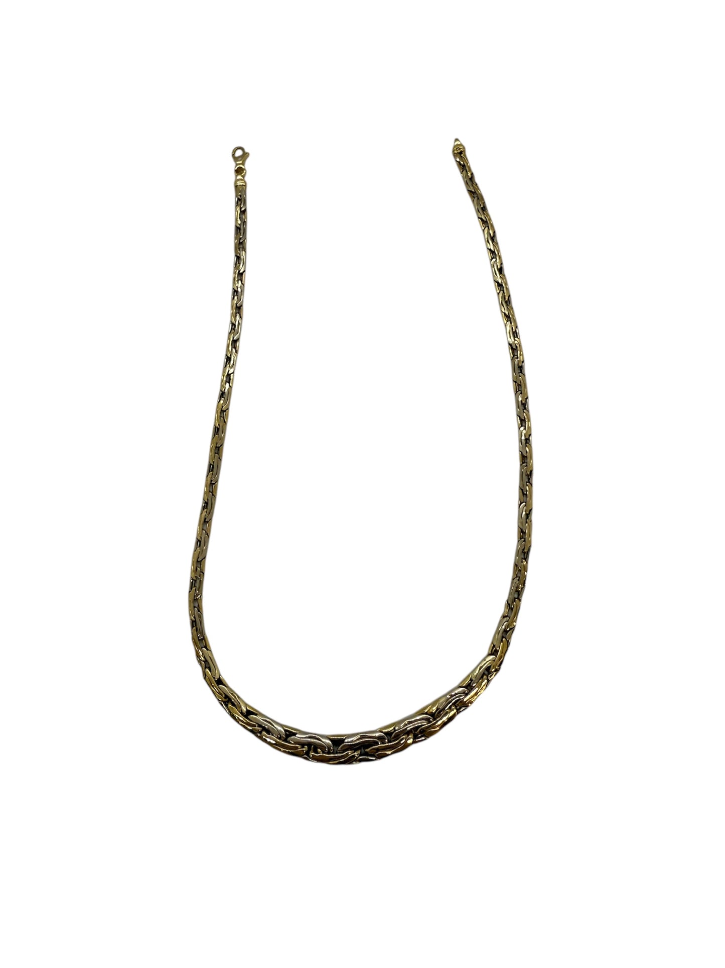 Collier Ras du Cou Or Jaune 18K Maille Haricot
