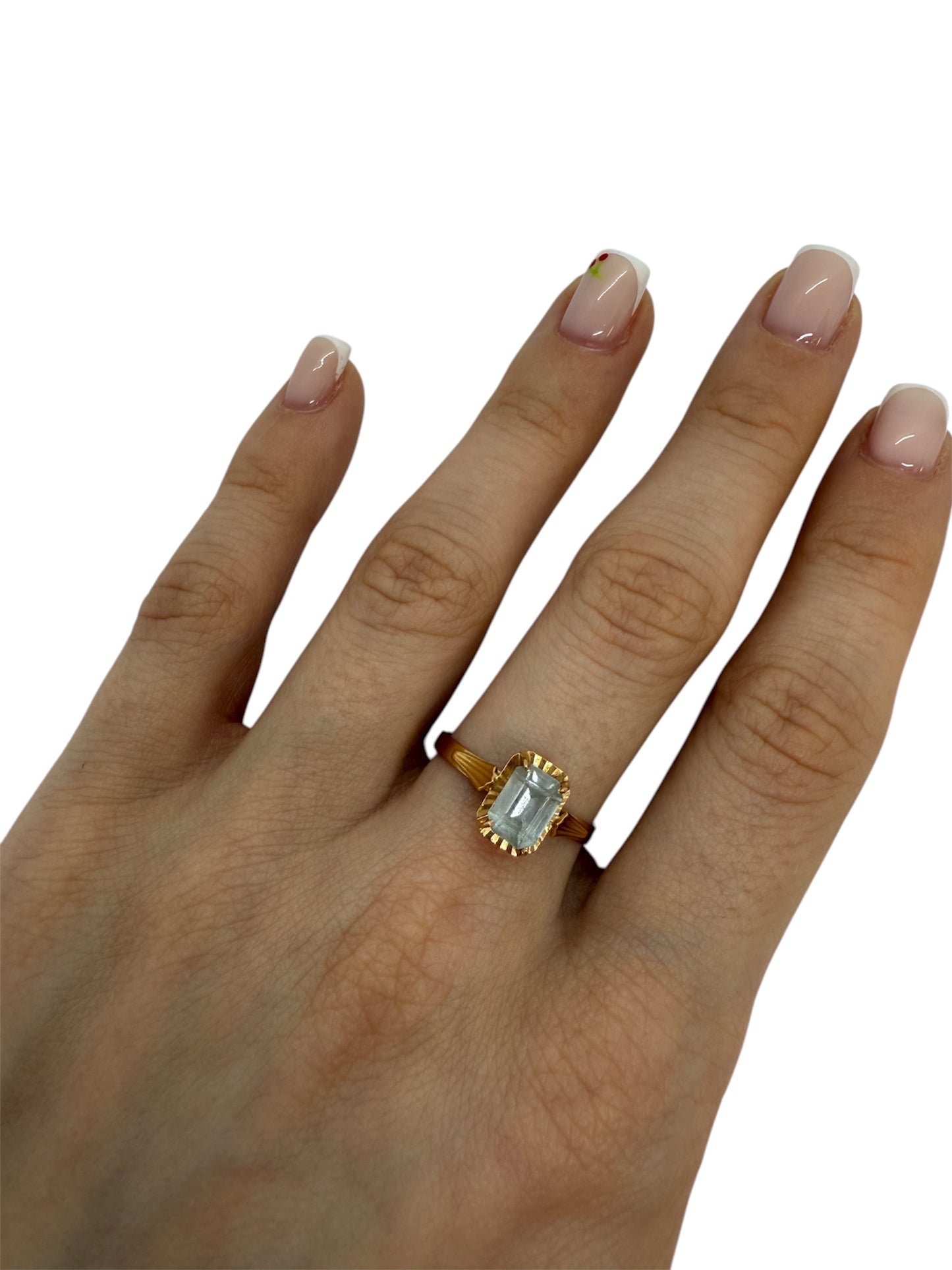 Bagues en Or Jaune avec Pierre Bleu de 0.50 ct