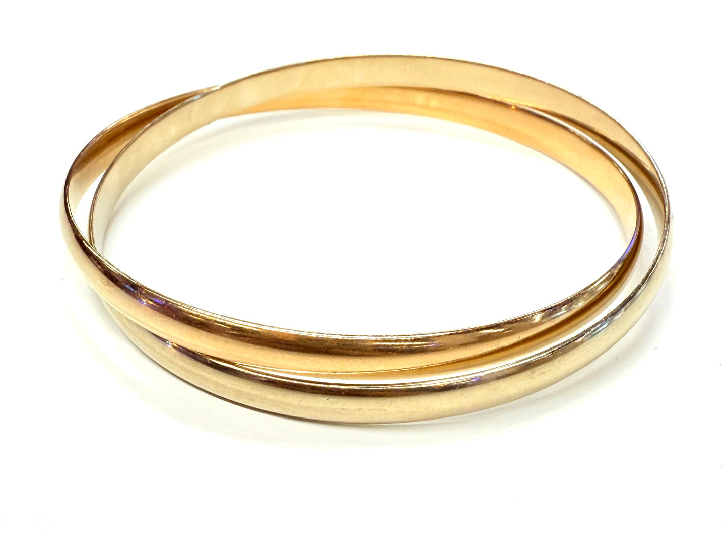 Bracelet Jonc 2 Joncs Or Blanc et Or Rose 18k 38.22 Grs