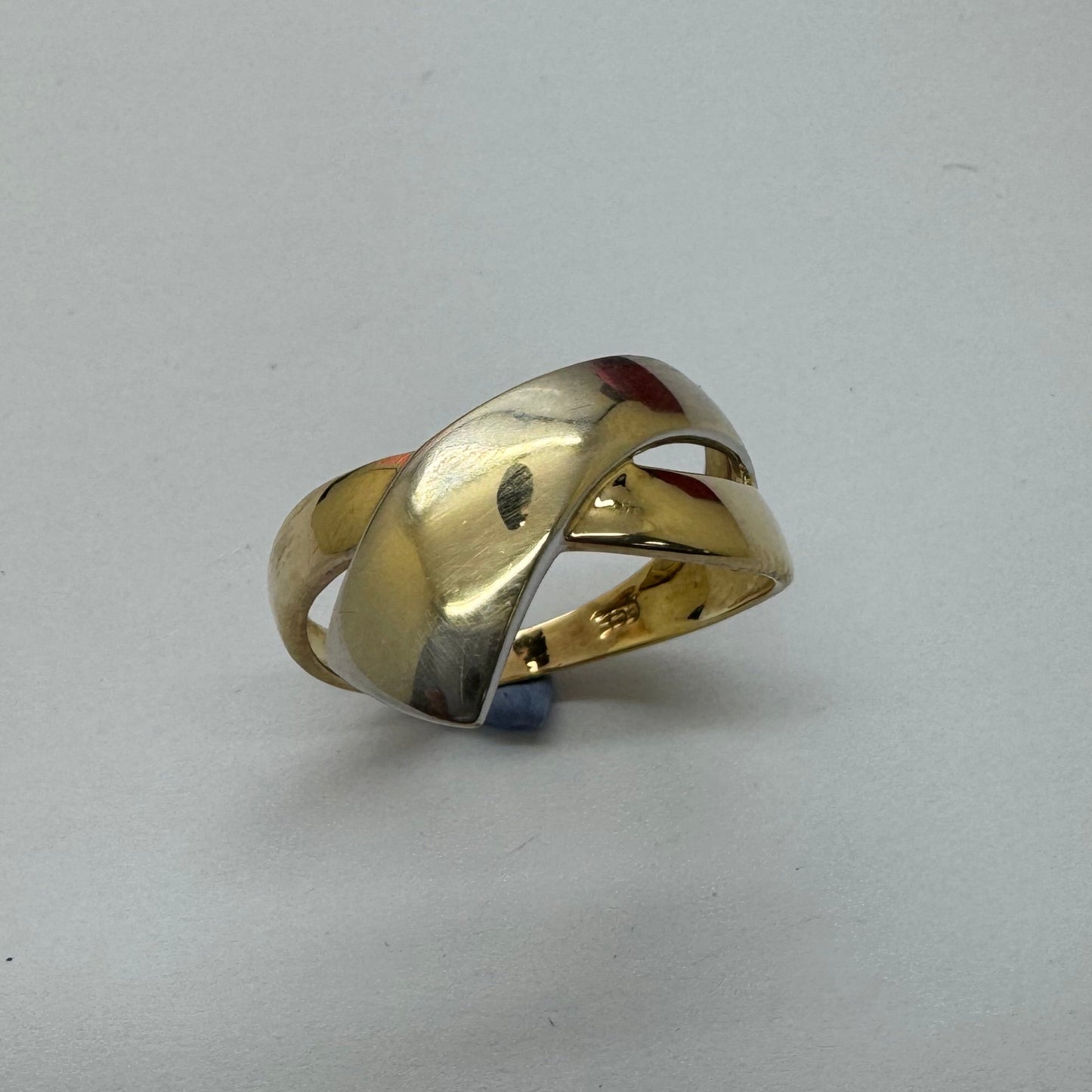Bague Jonc Or Jaune et Blanc 18K T59