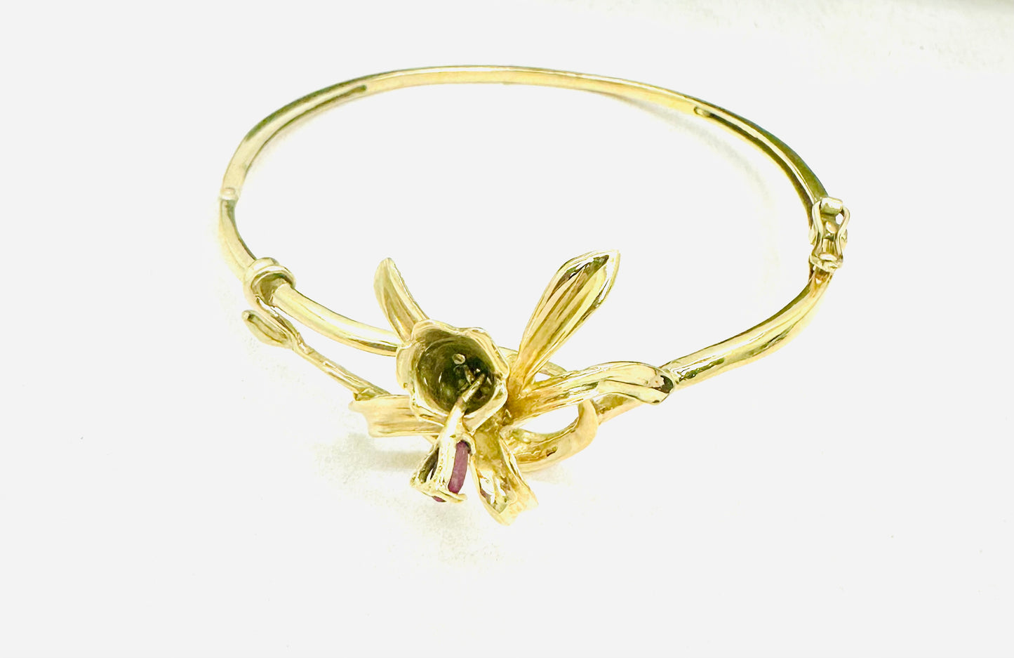 Jonc Fleur de Vanille Or avec Rubis
