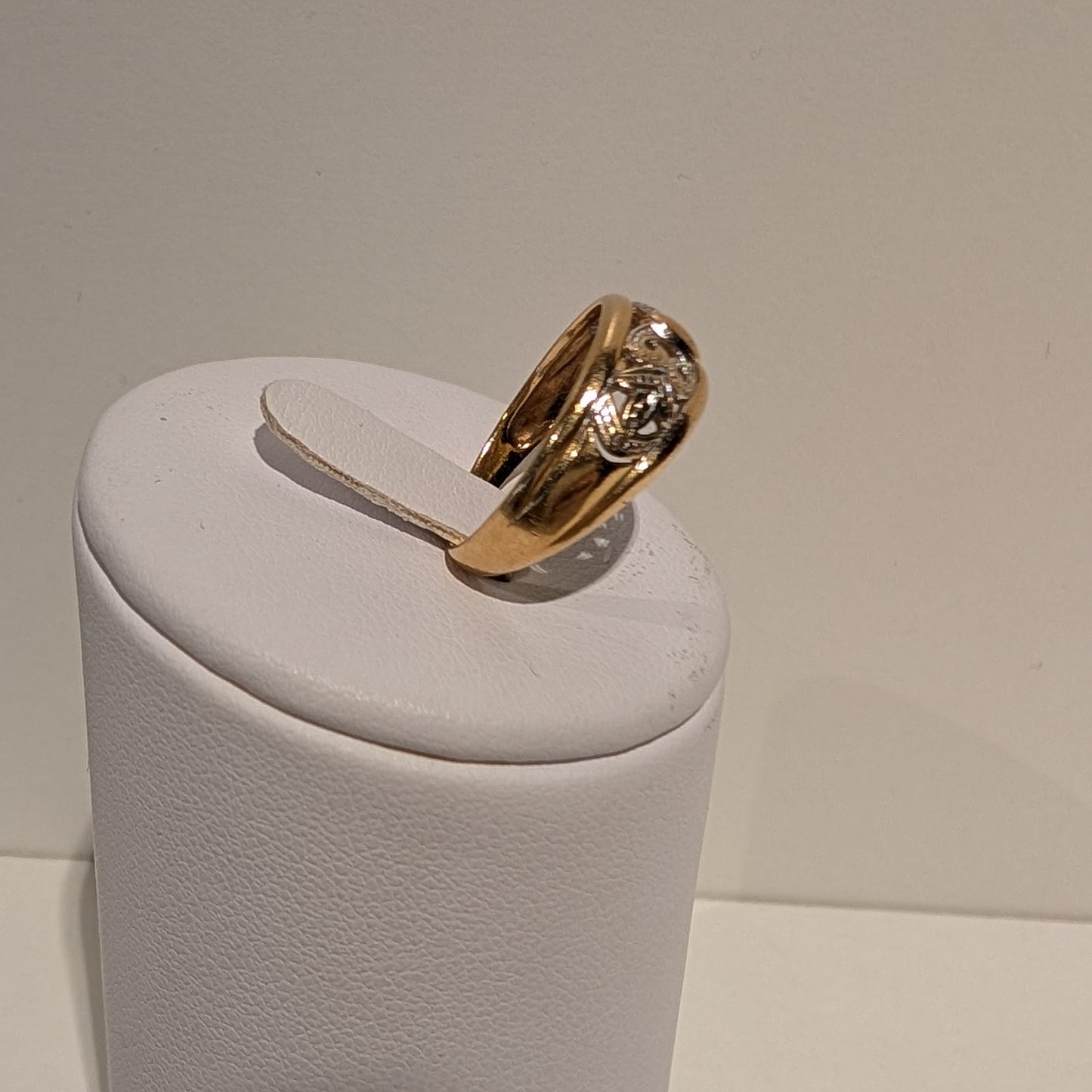Bague Tank Or Jaune et Blanc 18K 2.68 Grs - Taille 52