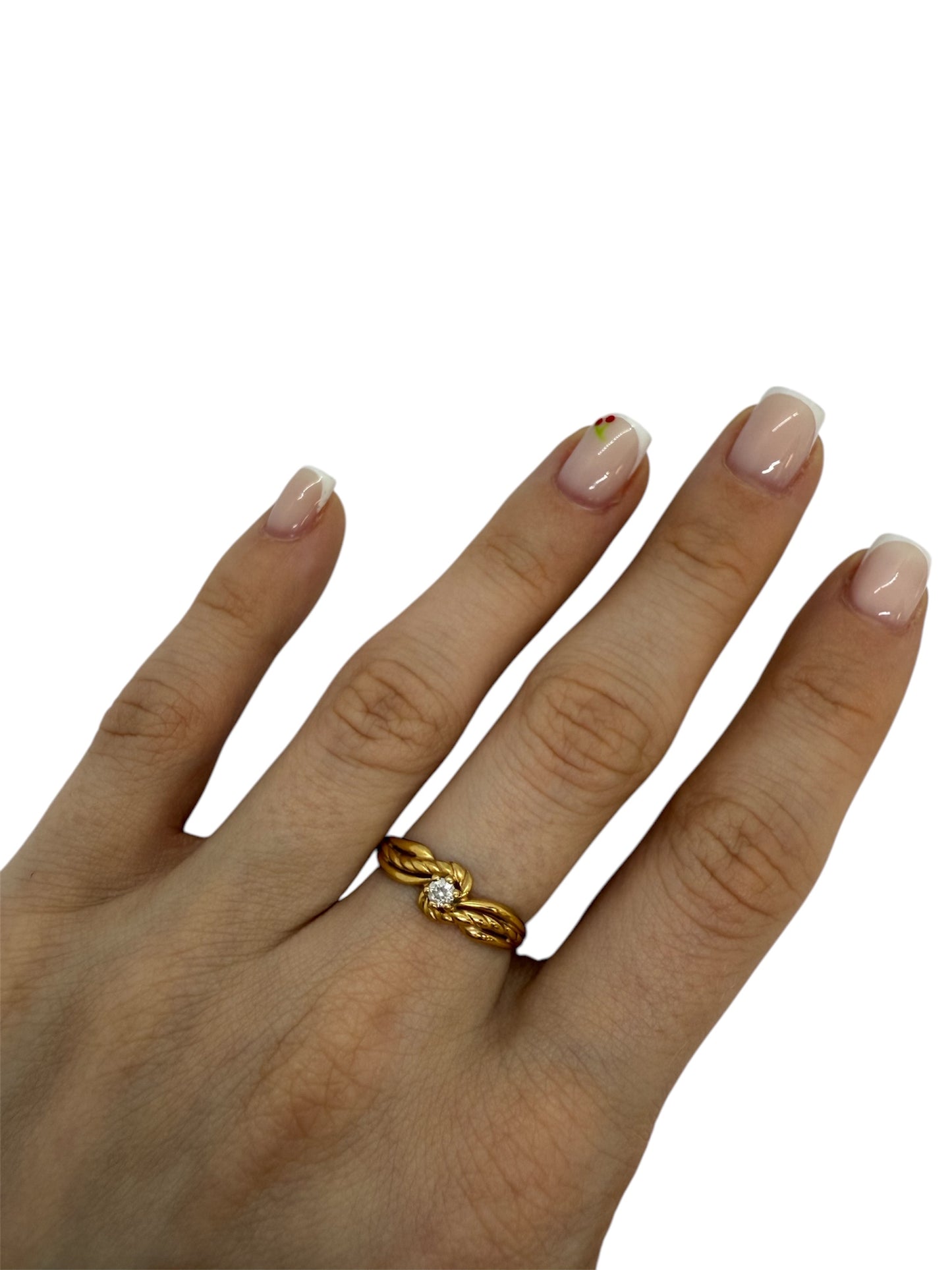 Bague Or Jaune Empierrée 18K Oxyde Zirconium