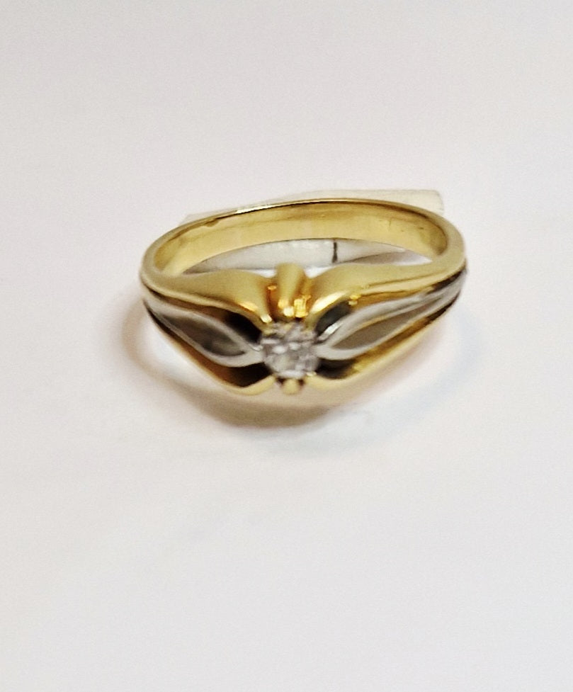 Solitaire en Or Jaune 18K Taille-56