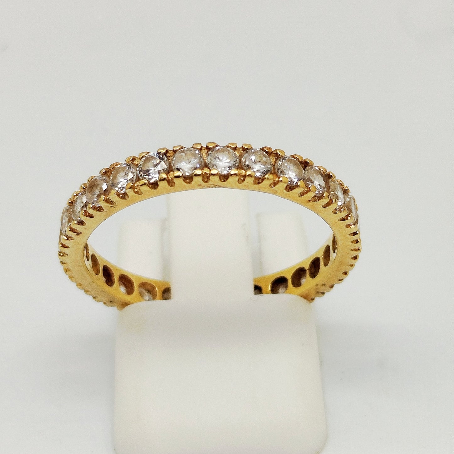 Tour complet en or jaune 18K avec oxyde de zirconium 2.88g - taille 58