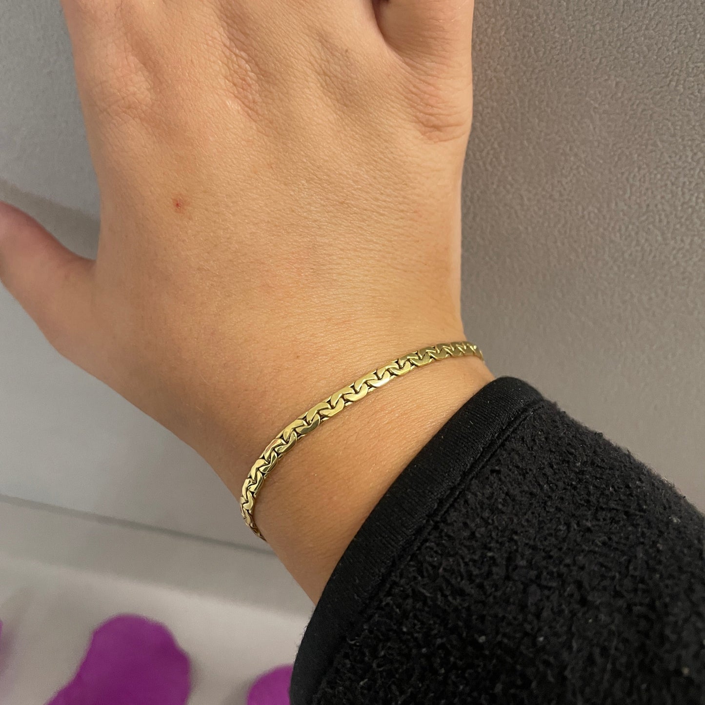 Bracelet maillon en or jaune 18K 4.61 Grs
