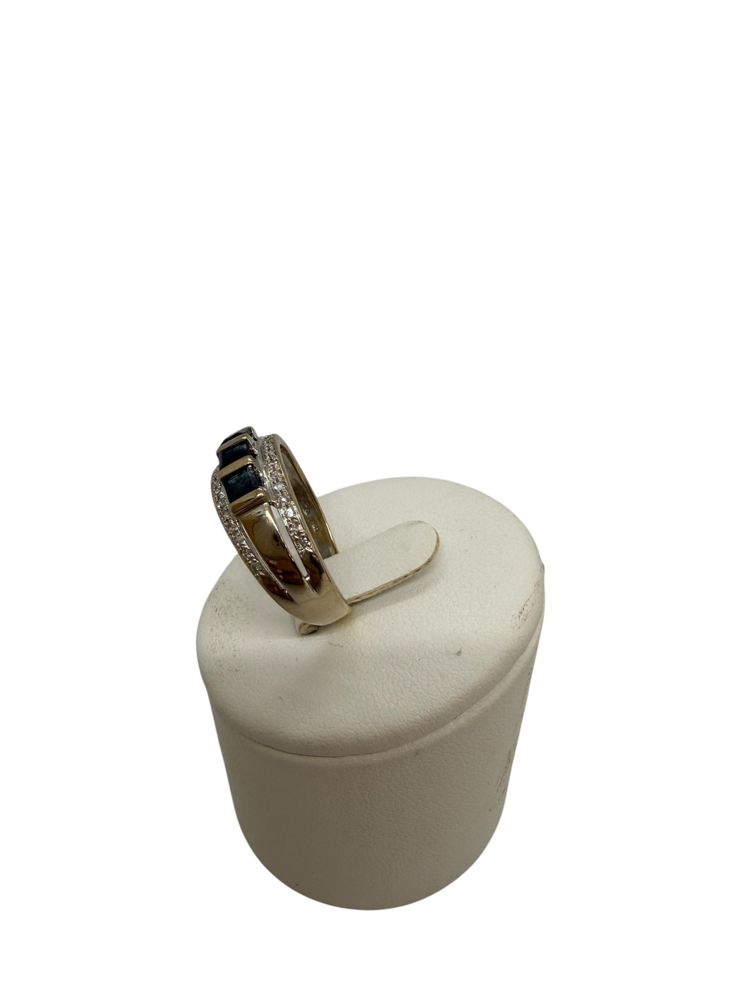 Bague demi tour en or blanc 18K Taille-56