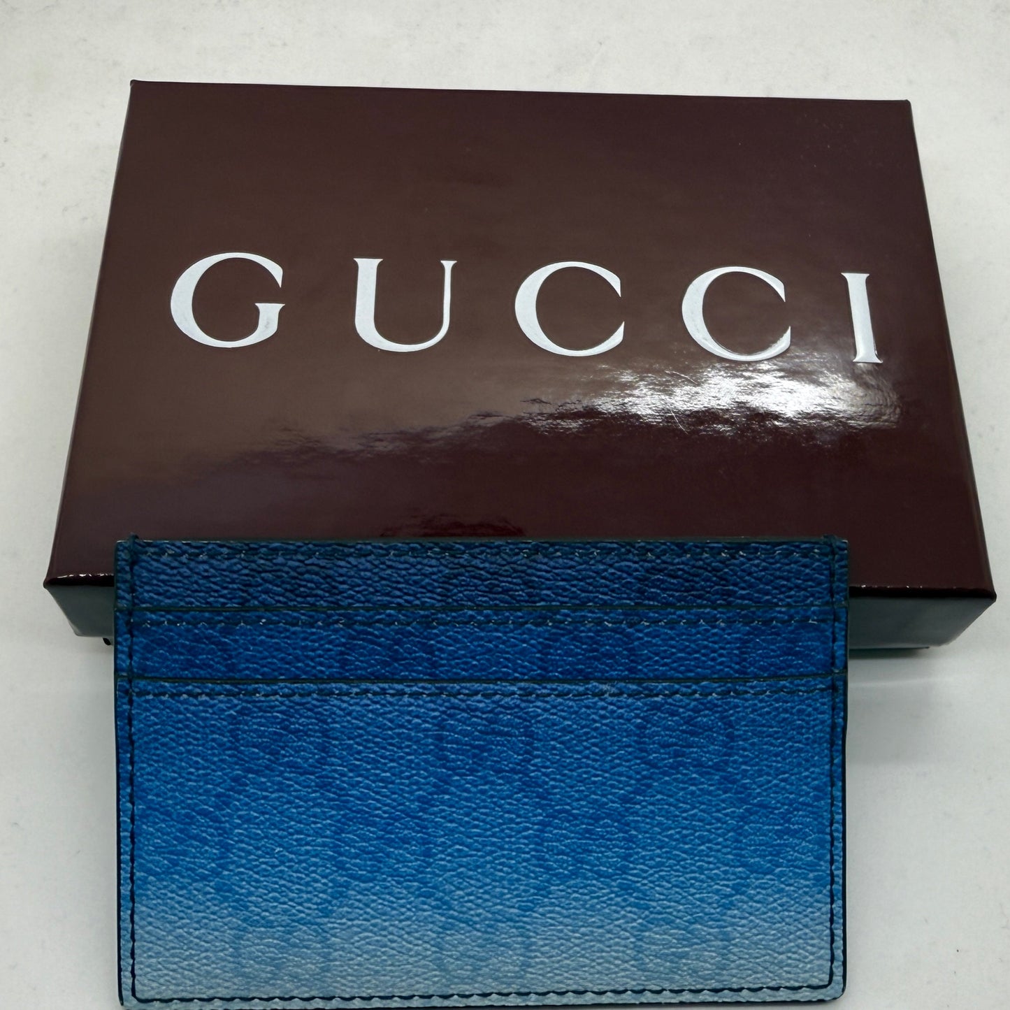 Porte-cartes Gucci Chroma bleu monogram - Comme Neuf