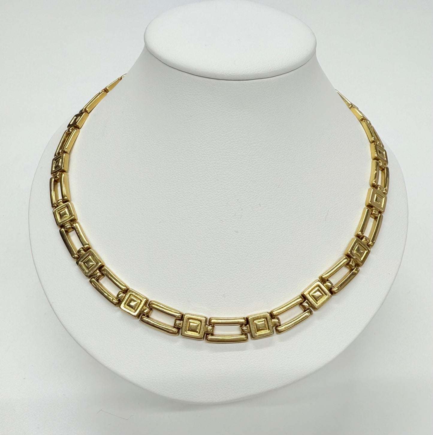 Collier Ras du Cou Or Jaune 18k Maille Fantaisie
