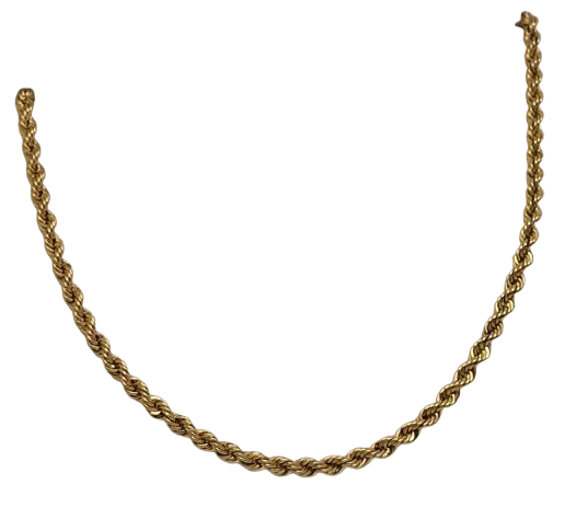 Collier Matinée Maille Torsadé Or Jaune 18K 14.67 Grs
