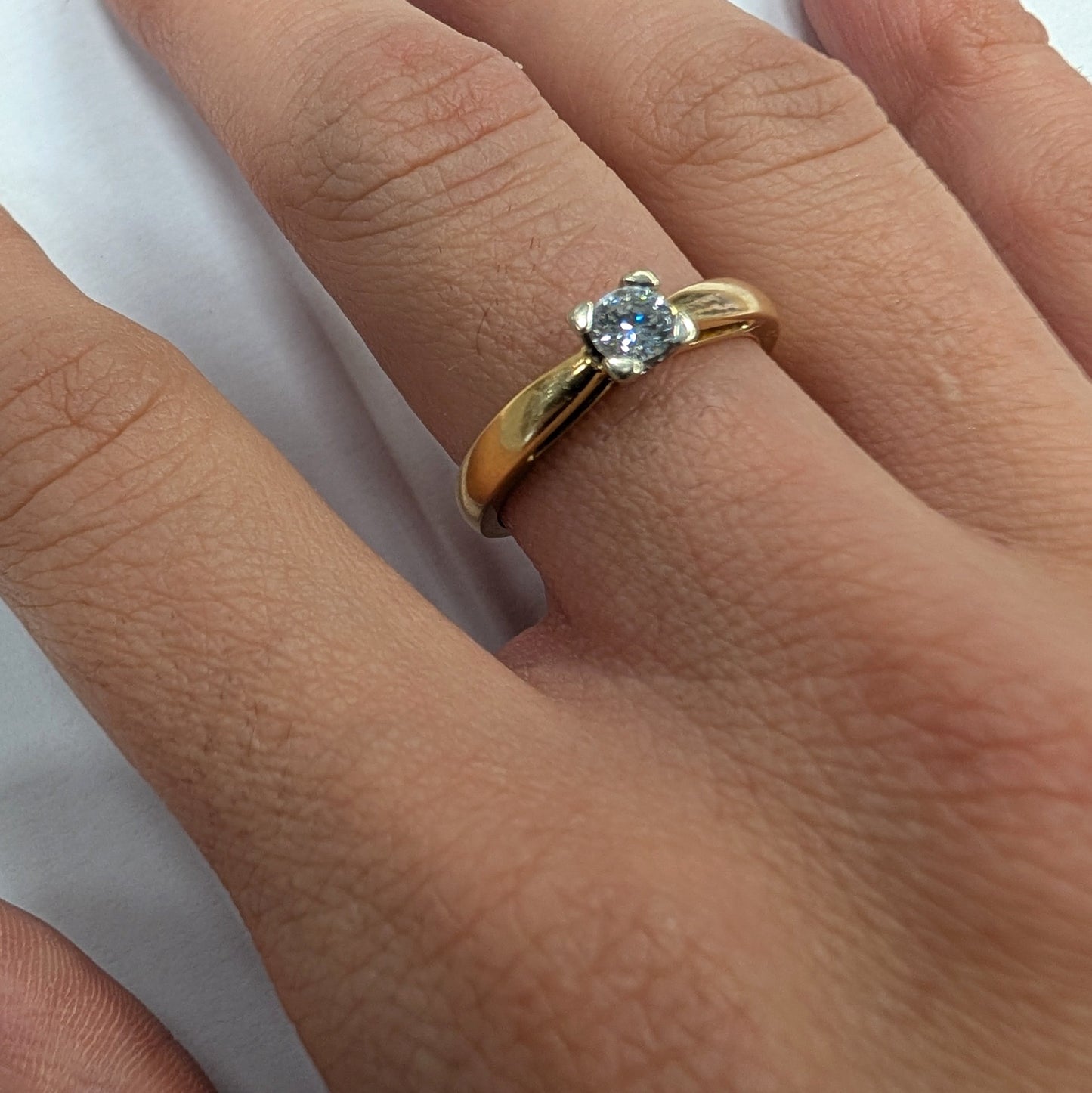 Solitaire Or Jaune 18K avec Taille-53